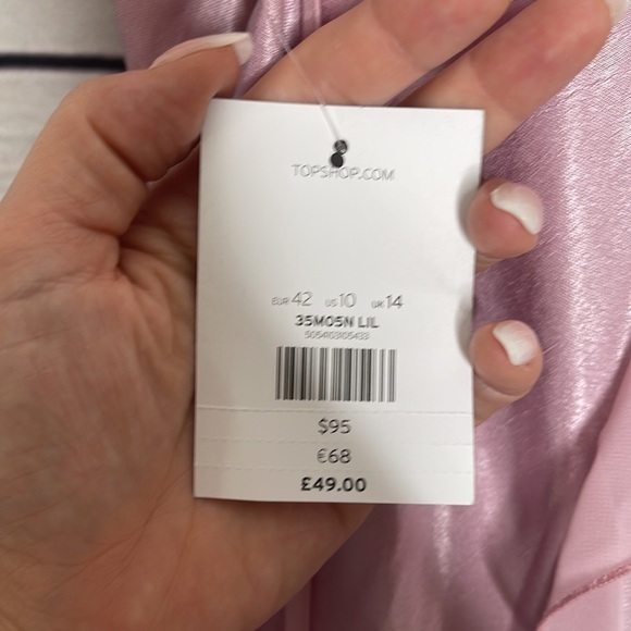 NWT Topshop Asymmetrical Frill Maxi Slip Dress Dress Sz 10! - Picture 13 of 15